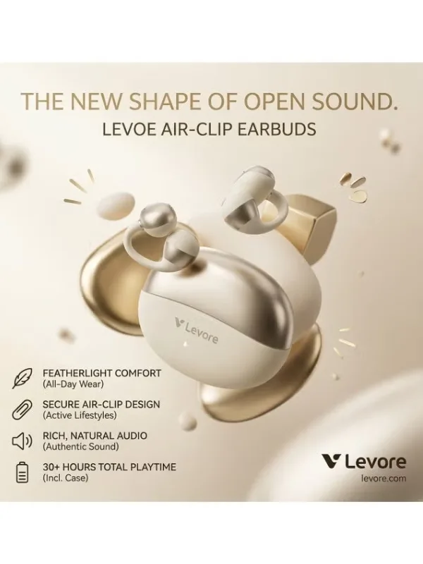 LEVORE LBT206 Open Ear Buds with InteliTouch – Wireless Bluetooth Earphones - alternate view