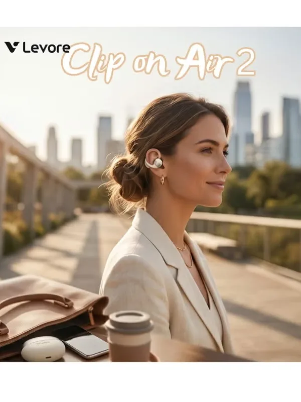 LEVORE LBT206 Open Ear Buds with InteliTouch – Wireless Bluetooth Earphones