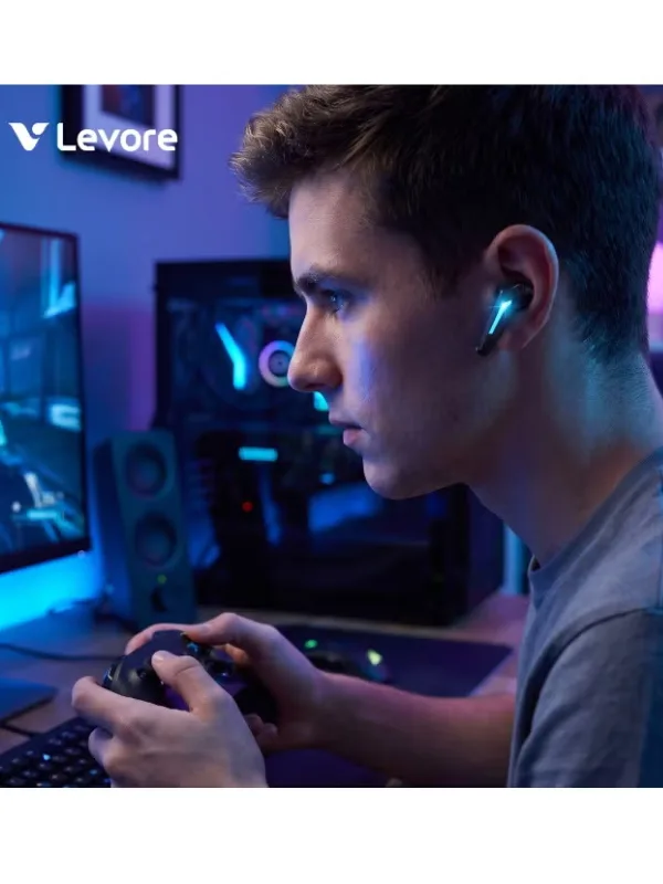 LEVORE LBTG01 Gaming Earbuds – Wireless Bluetooth Gaming Earphones with Microphone