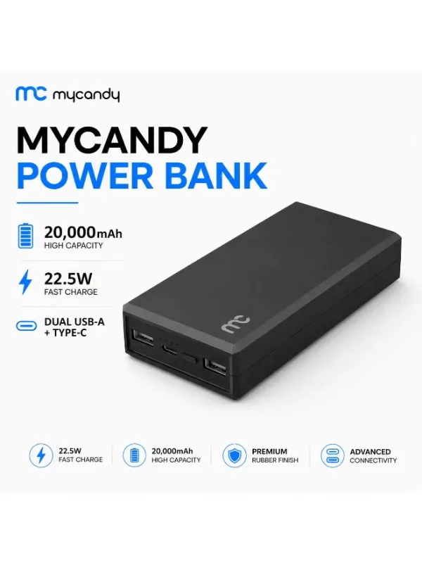 MyCandy Power Bank 20000mAh – Portable Fast Charging Battery Pack - alternate view
