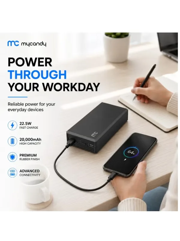 MyCandy Power Bank 20000mAh – Portable Fast Charging Battery Pack