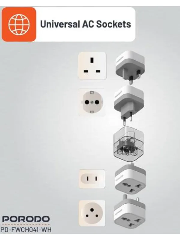 Porodo Global Compatibility Universal AC Adapter